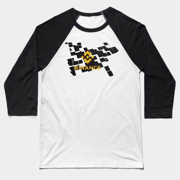 Binance Blockchain Logo Baseball T-Shirt by KryptoMadeEazy